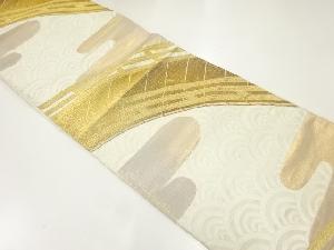 アンティーク　霞に青海波・橋模様織出し袋帯（材料）